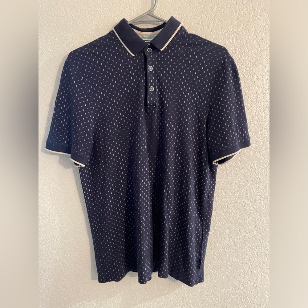 Ted Baker Navy Short sleeve Modal & Cotton Polo - Size 4 (L)
